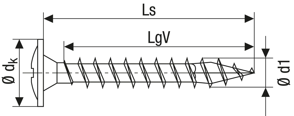 SPAX Universalschraube, 3,5 x 35 mm, 2000 Stück, Vollgewinde, Rückwandkopf, Kreuzschlitz Z2, 4CUT, WIROX - 0281010350352